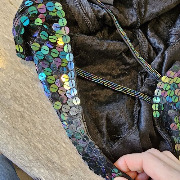 Vintage 90s Womens Sz 8 Mermaid Sequins Sparkle Cocktail Dress‎ Bodycon Sexy - Picture 10 of 15